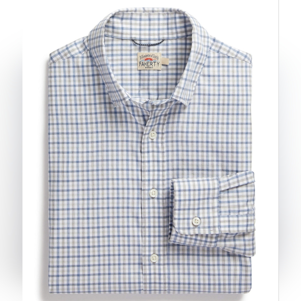 NWT Faherty Movement™ Shirt in Spruce Lake Gingham in Men's XXL